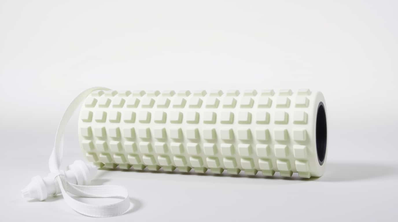 High-density foam roller with muscle massage nodes for home workout recovery